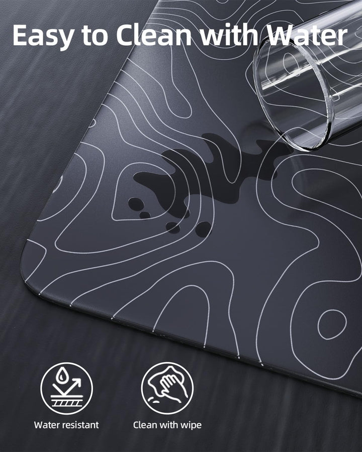 MAMBASNAKE x ATTACK SHARK CM05 Contour Glass Hard Gaming Mousepad,Nano-Micro-Etched Texture,Smooth G