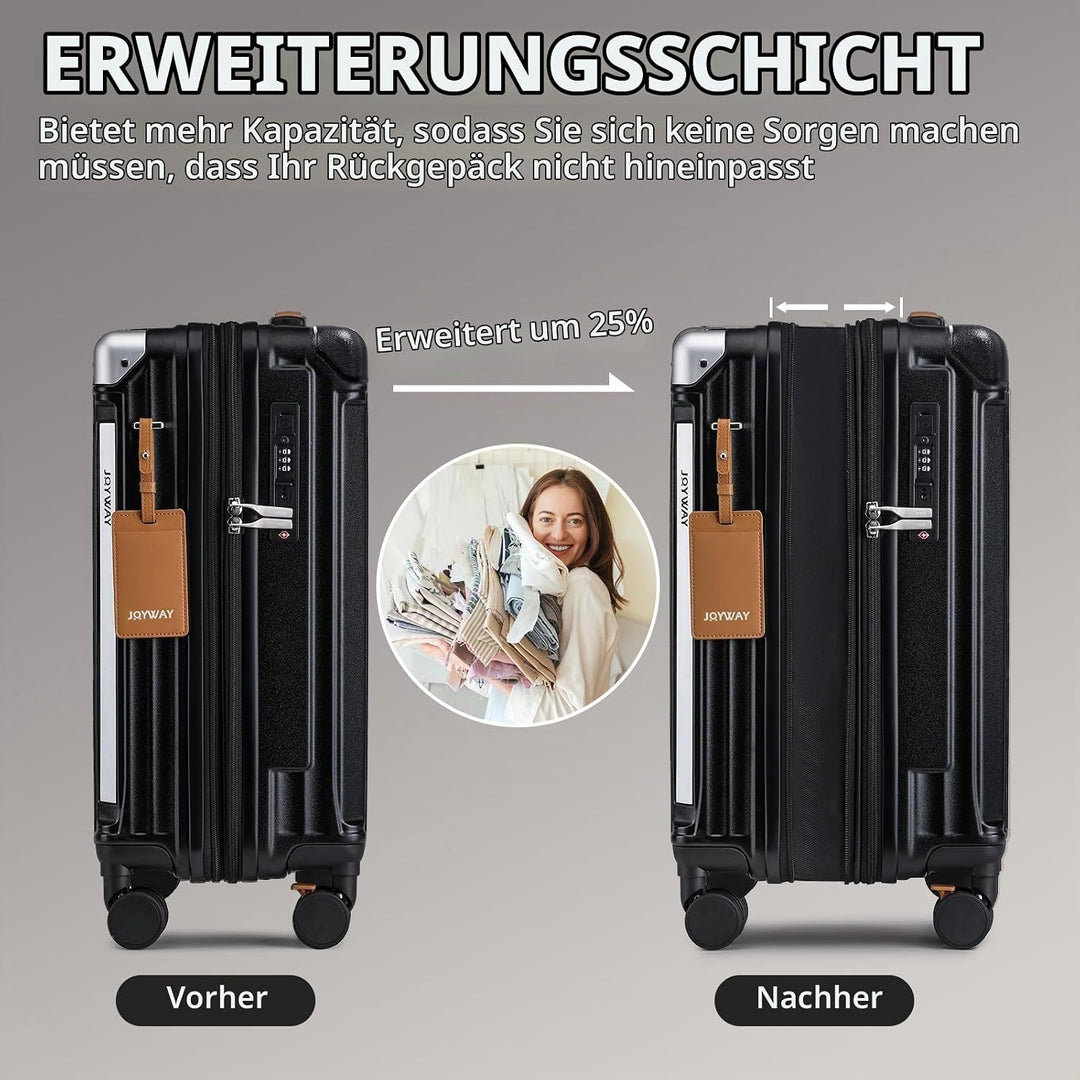 Joyway Koffer Reisekoffer von ABS Hartschalen Erweiterbar Trolley Kofferset mit TSA Schloss und 4 Ro