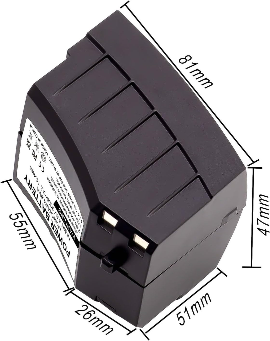 3000mAh 4,8V NI-MH Akku für Kärcher K55, K55 Pet, K55 Plus, K65 Plus, KB5, KC55 Akkubesen - Ersatz f