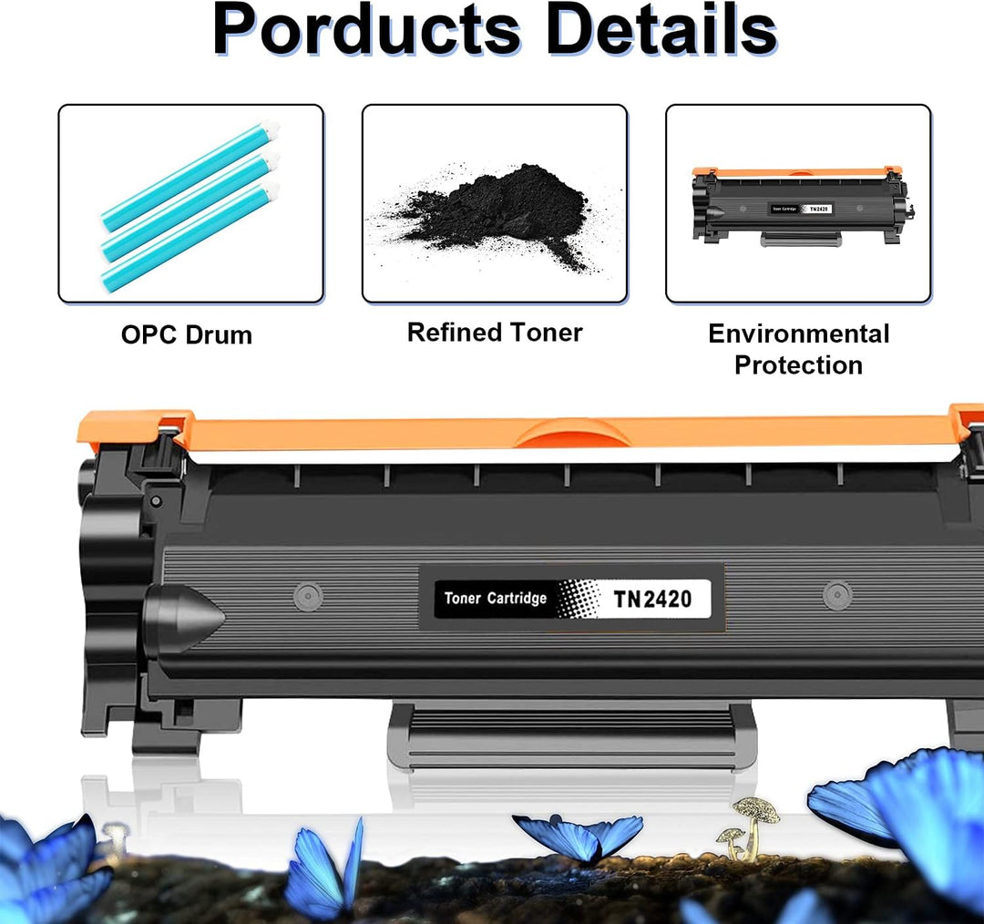 LOSMANN 4X Toner-Kartusche &amp; 1x Trommel Kompatibel zu Brother TN2420 TN2410 DR2400 für DCP-L2530 L25