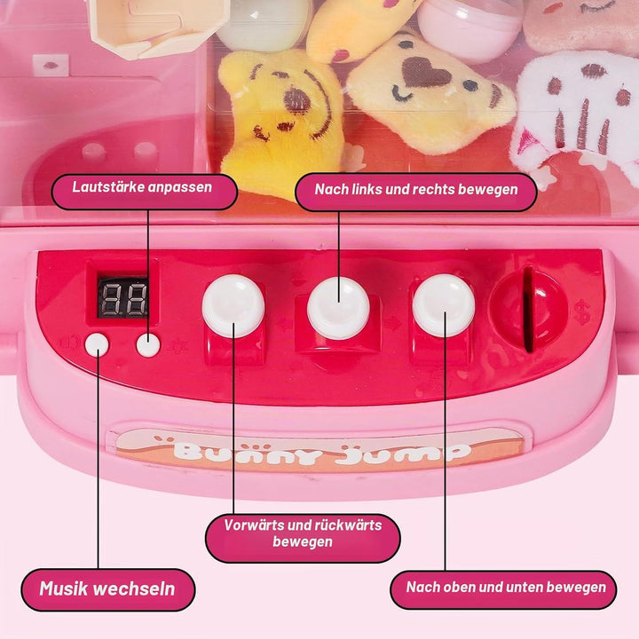 Greifautomat Kinder mit 10 PlüSchtiere und 10 Gashapons SüssIgkeiten Automat für Kinder Candy Grabbe