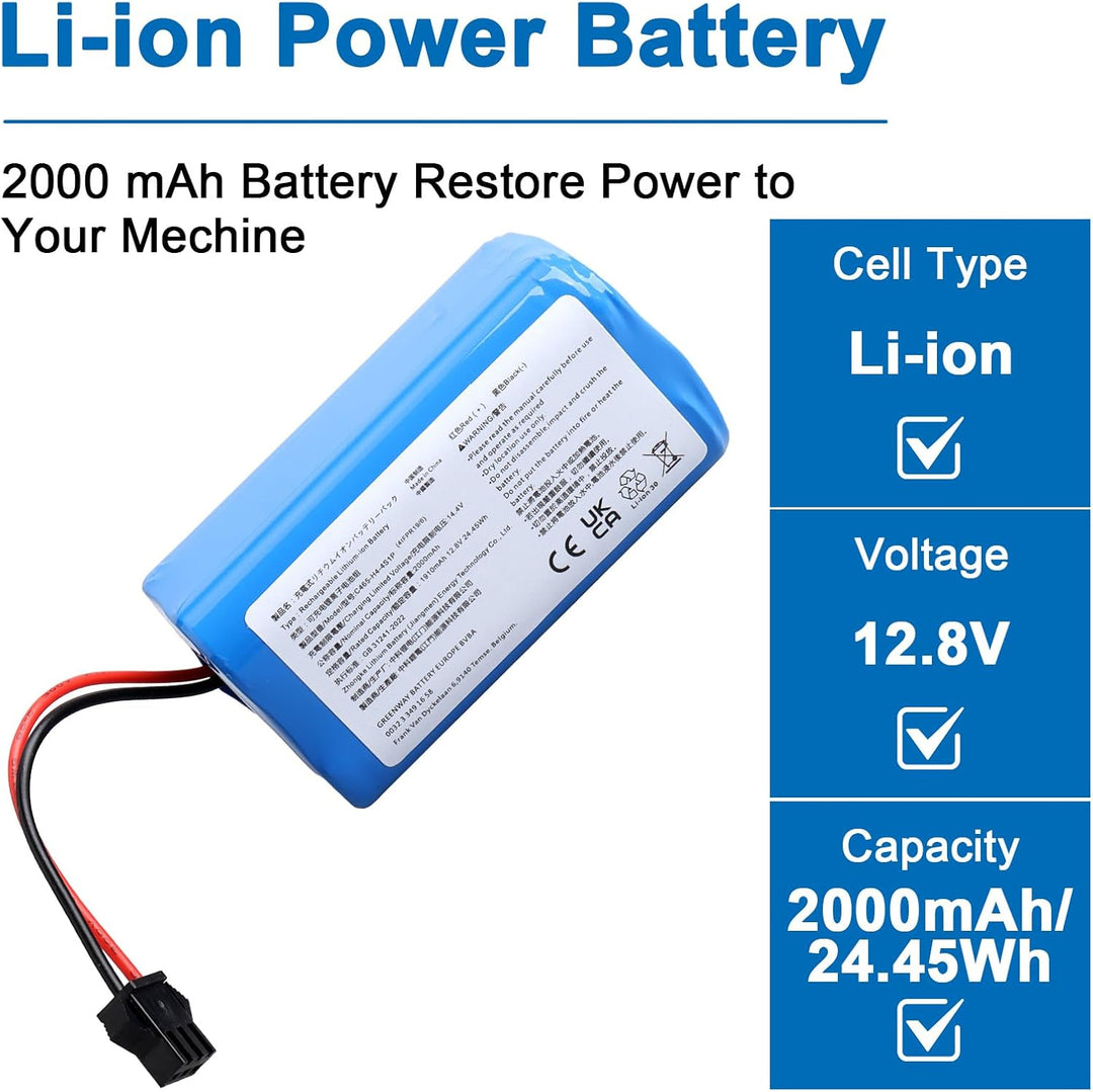12.8V Akku für Lefant M210 M210B M210P M213 M213S Robot für Saugroboter Battery 2000mAh Staubsauger-