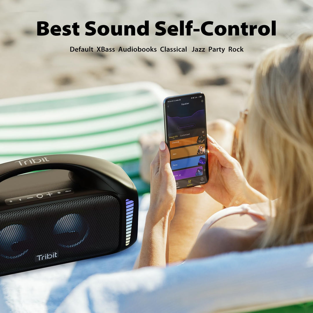 Tribit Bluetooth Lautsprecher StormBox Blast,Tragbarer Party Lautsprecher 90W Lauter Stereo Sound mi