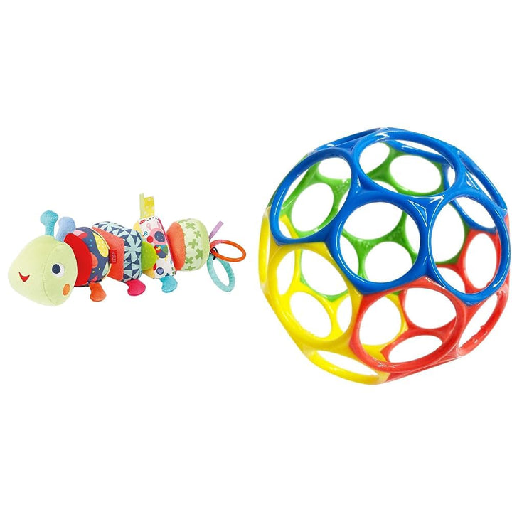 Fehn 055399 Activity-Puzzle-Raupe Color Friends – Motorikspielzeug zum Greifen & Bright Starts, Obal