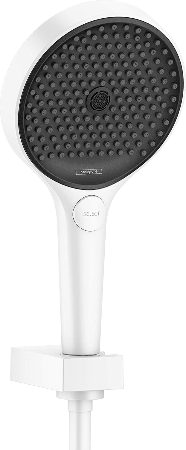 hansgrohe Duschsystem Rainfinity 130mm (Duschkopf, Schlauch 160cm, Halter, 3 Strahlarten) mattweiss