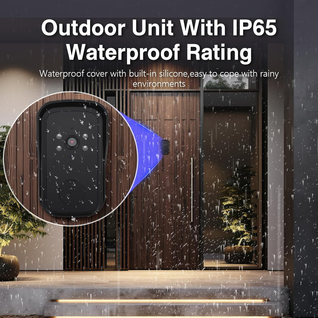 Kabellose Türklingel mit Kamera1080P Video,Kabellose Video Türklingel Kamera mit 4,3Zoll Bildschirm,