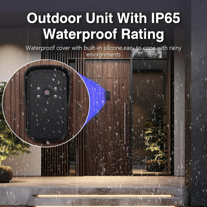 Kabellose Türklingel mit Kamera1080P Video,Kabellose Video Türklingel Kamera mit 4,3Zoll Bildschirm,