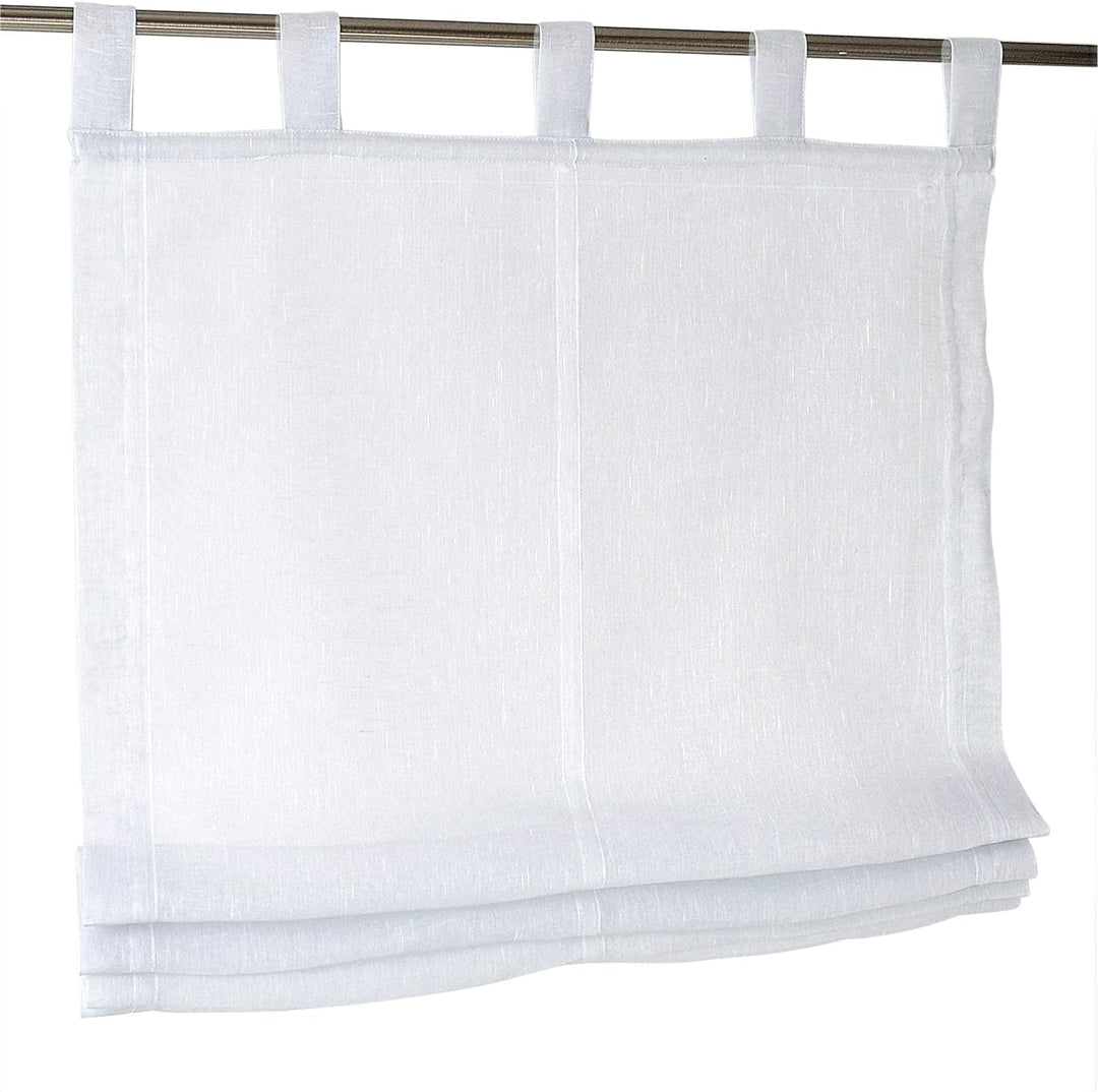 Raffrollo Schlaufenrollo Brondby Weiss halbtransparent Breite 60 cm x Höhe 145 cm 60 x 145 cm Weiss,