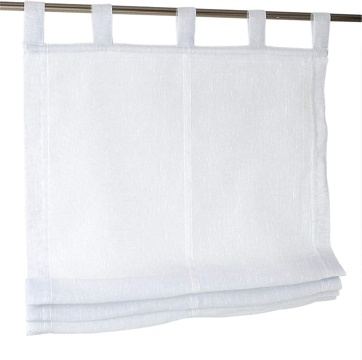 Raffrollo Schlaufenrollo Brondby Weiss halbtransparent Breite 60 cm x Höhe 145 cm 60 x 145 cm Weiss,