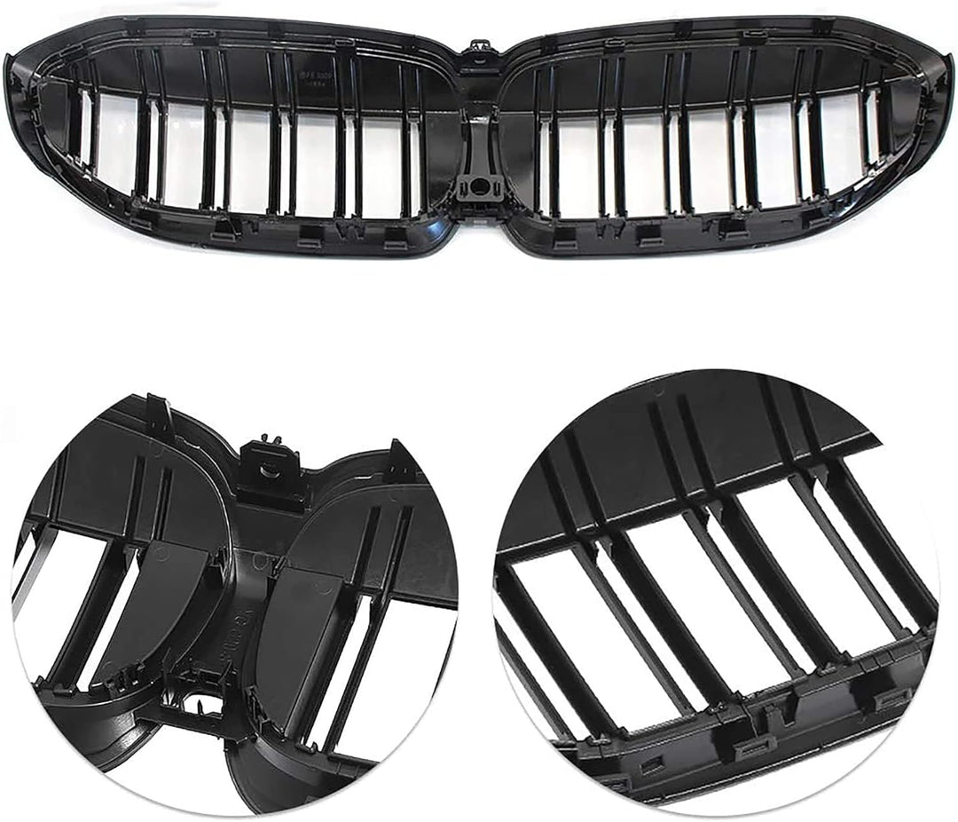G20 G21 Nieren Schwarz,Kühlergrille passend für BMW 3er G20 G21 2019-2022 Schwarz Glanz G20 G21 Gril