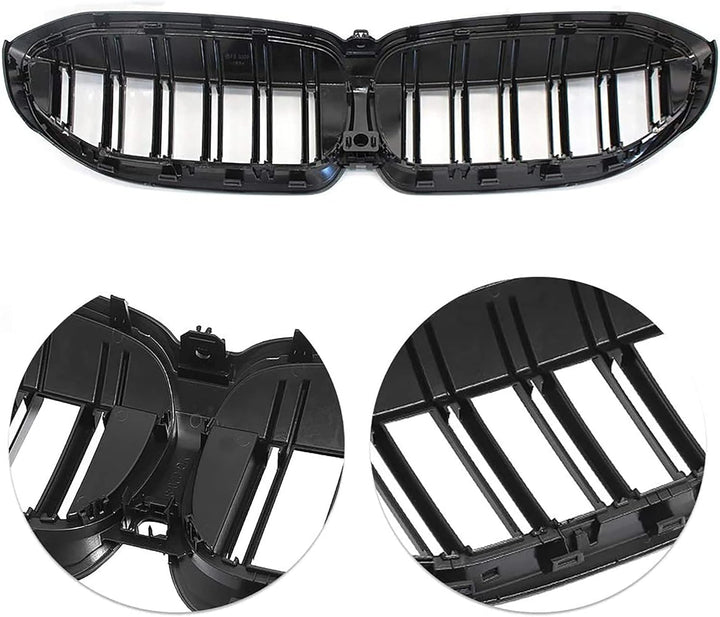 G20 G21 Nieren Schwarz,Kühlergrille passend für BMW 3er G20 G21 2019-2022 Schwarz Glanz G20 G21 Gril