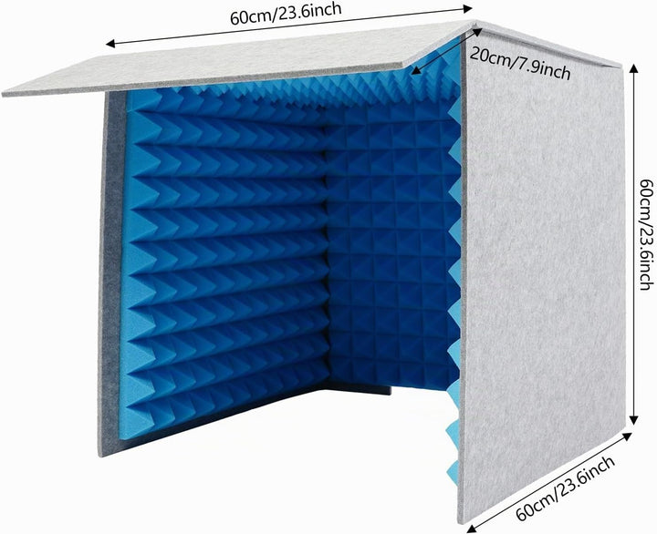 Vocal Booth Tragbare Schalldichte Kabine Schallabsorption Schalldichte Gesangskabine 60 * 60 * 60cm,