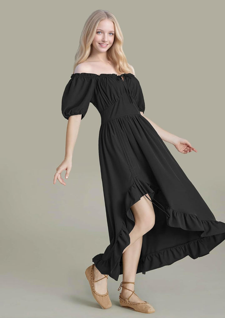 GOLDSTITCH Renaissance-Kleid für Damen, Pirat M C-schwarz, M C-schwarz
