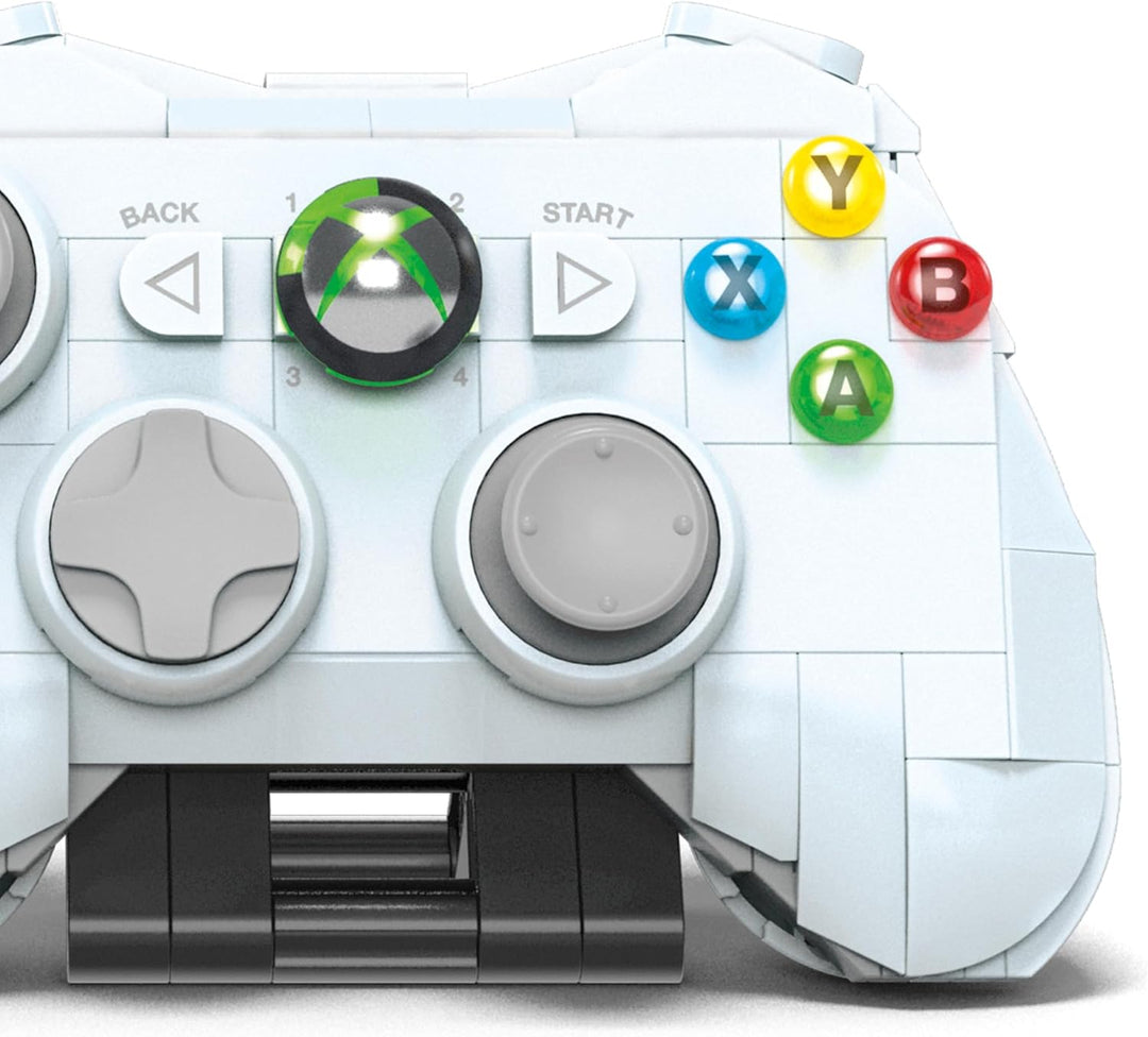 MEGA Microsoft Bauset zum Sammeln, Xbox 360 Modell zum Nachbauen mit 1342 Teilen, Controller und LED