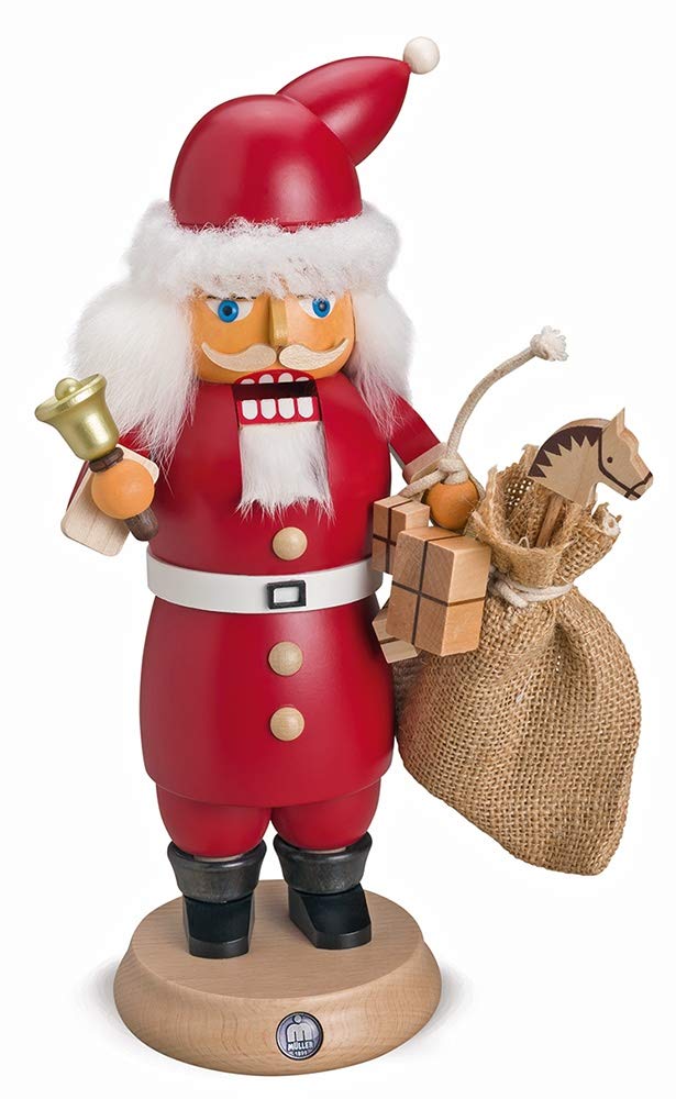 Müller Rauchknacker Räuchermann und Nussknacker Weihnachtsmann, 27 cm hoch, original Erzgebirge Seif