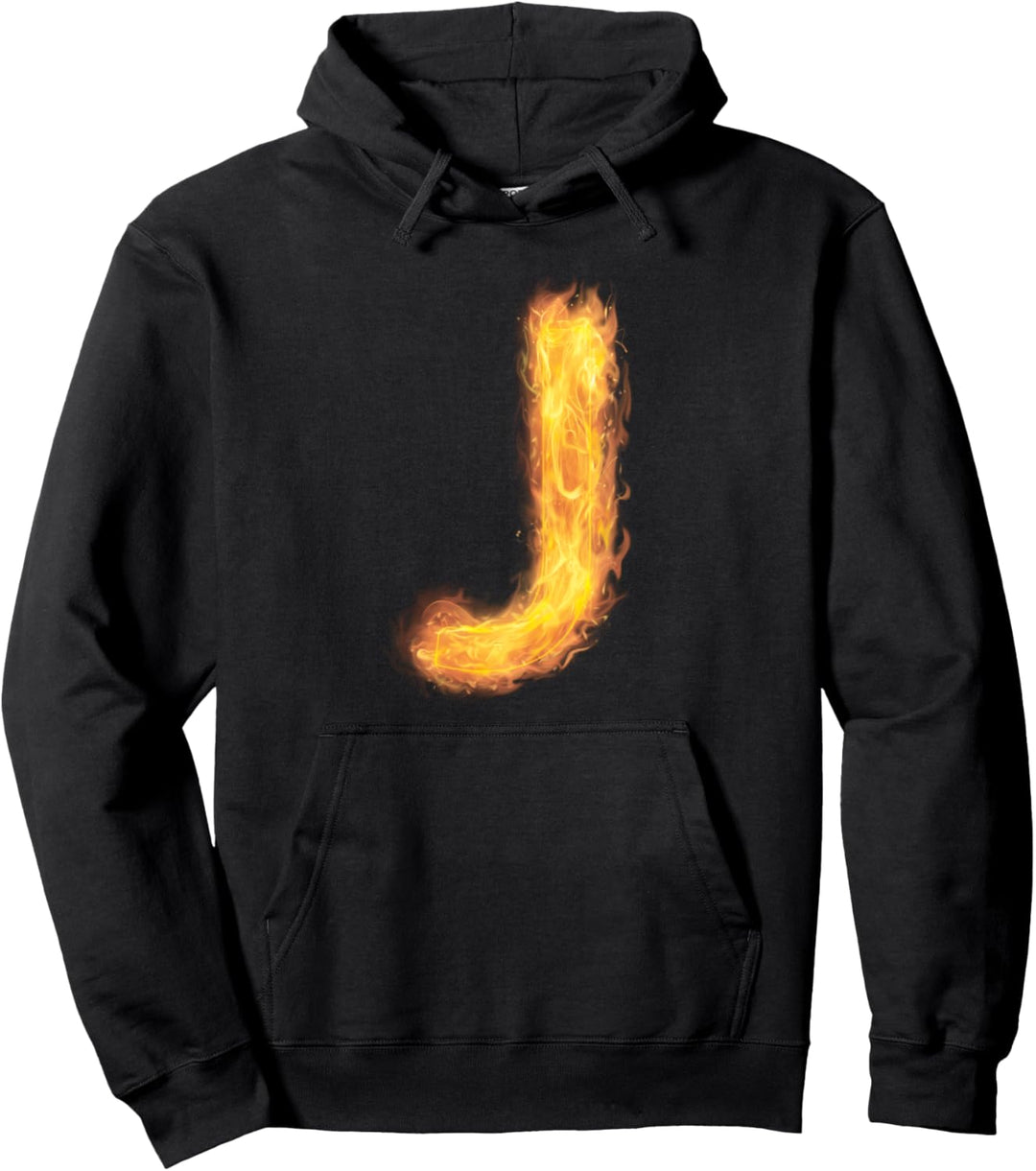 Buchstabe J Alphabet Vorname Konsonant Feuer Flamme Geschenk Pullover Hoodie