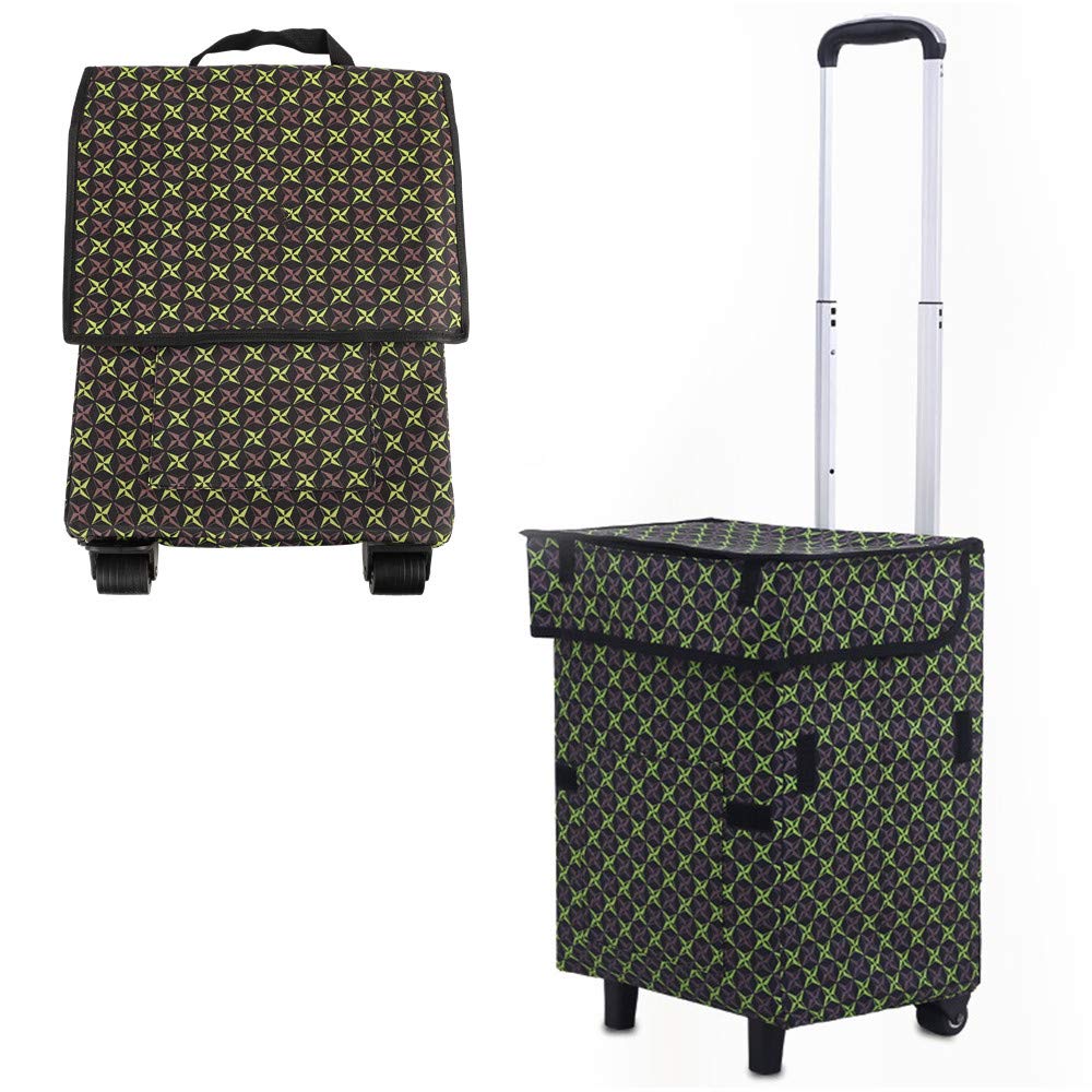 Falytemow Faltbarer Einkaufstrolley mit Rädern Oxford Trolley Tasche für Einkäufe Stern, Stern