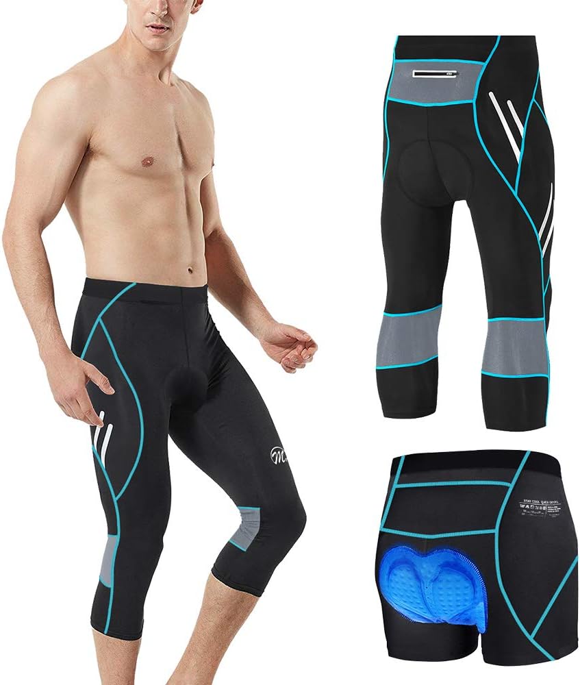 MEETWEE Herren 3/4 Radhose Fahrradhose, Kompression Radlerhose Leggings Radsport Hose für Männer Ela