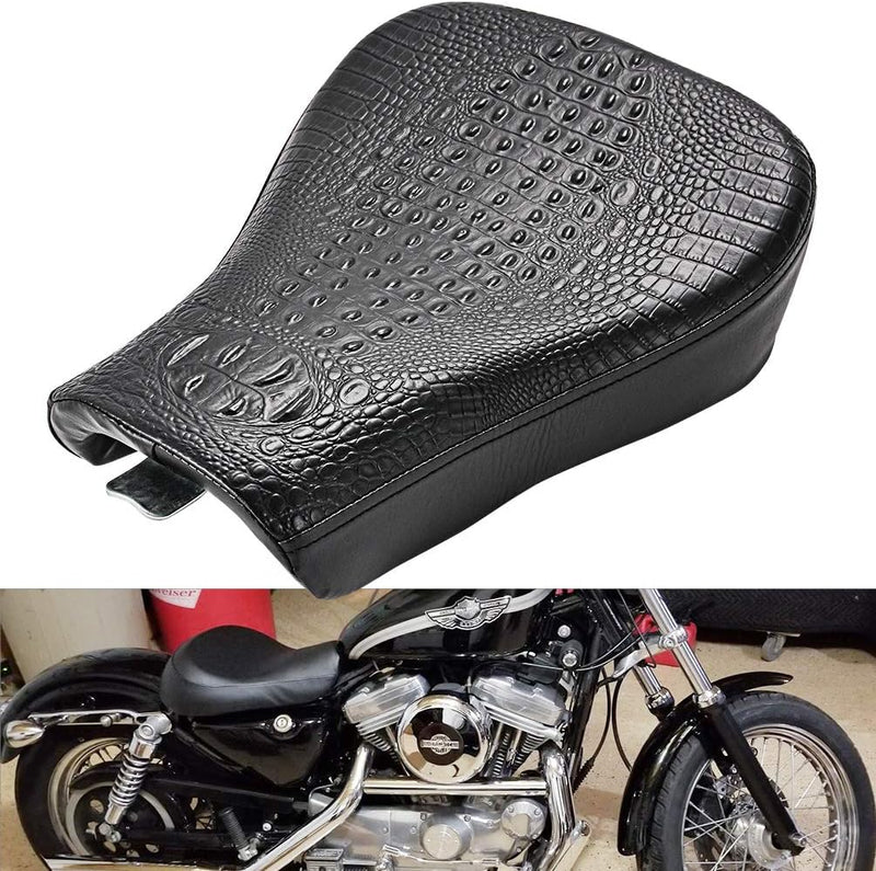 KATUR Motorrad Solo Sitzkissen Schwarz Fahrersitz für Frontfahrer Stitching Synthetisches Leder Sitz