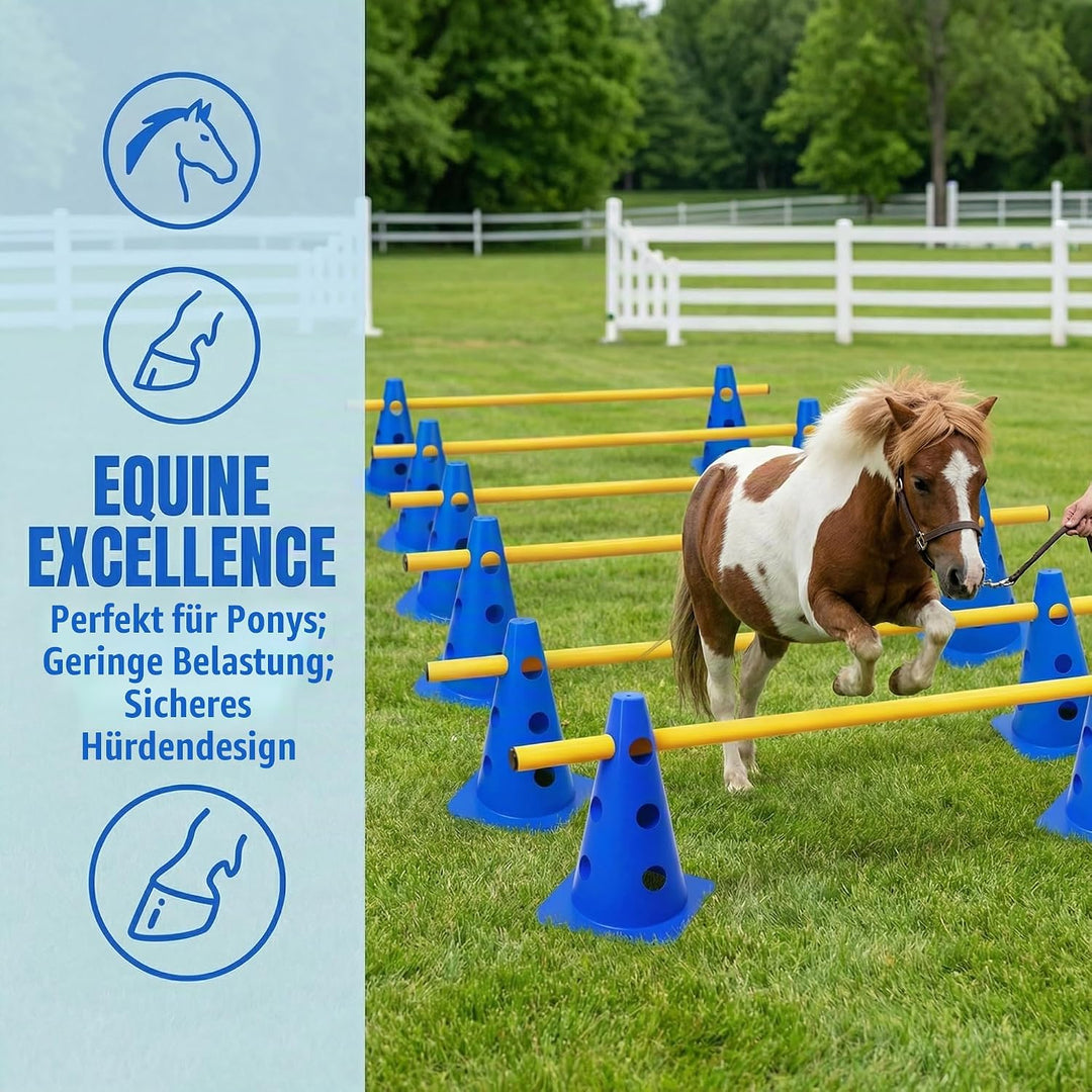 6er Sports Steckhürdenset Cavaletti Agility Set Hunde Hürden Steckhürdenset 12 Kegel 32cm + 6 Stange