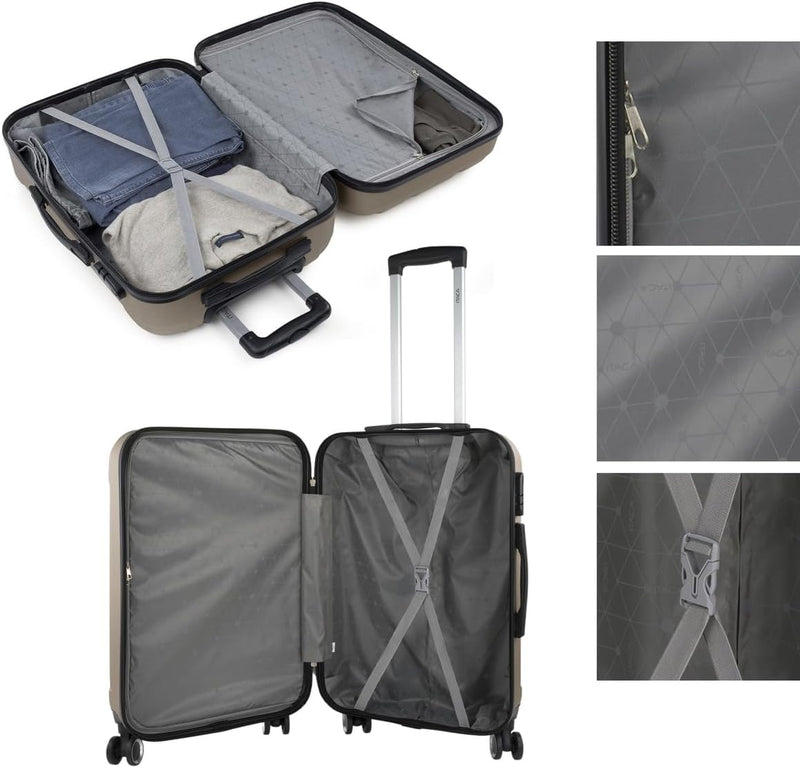 ITACA - Reisekoffer der Firma, Set mit 4 Rädern – Set Travel Cases ABS – Set Sturdy and Light Travel