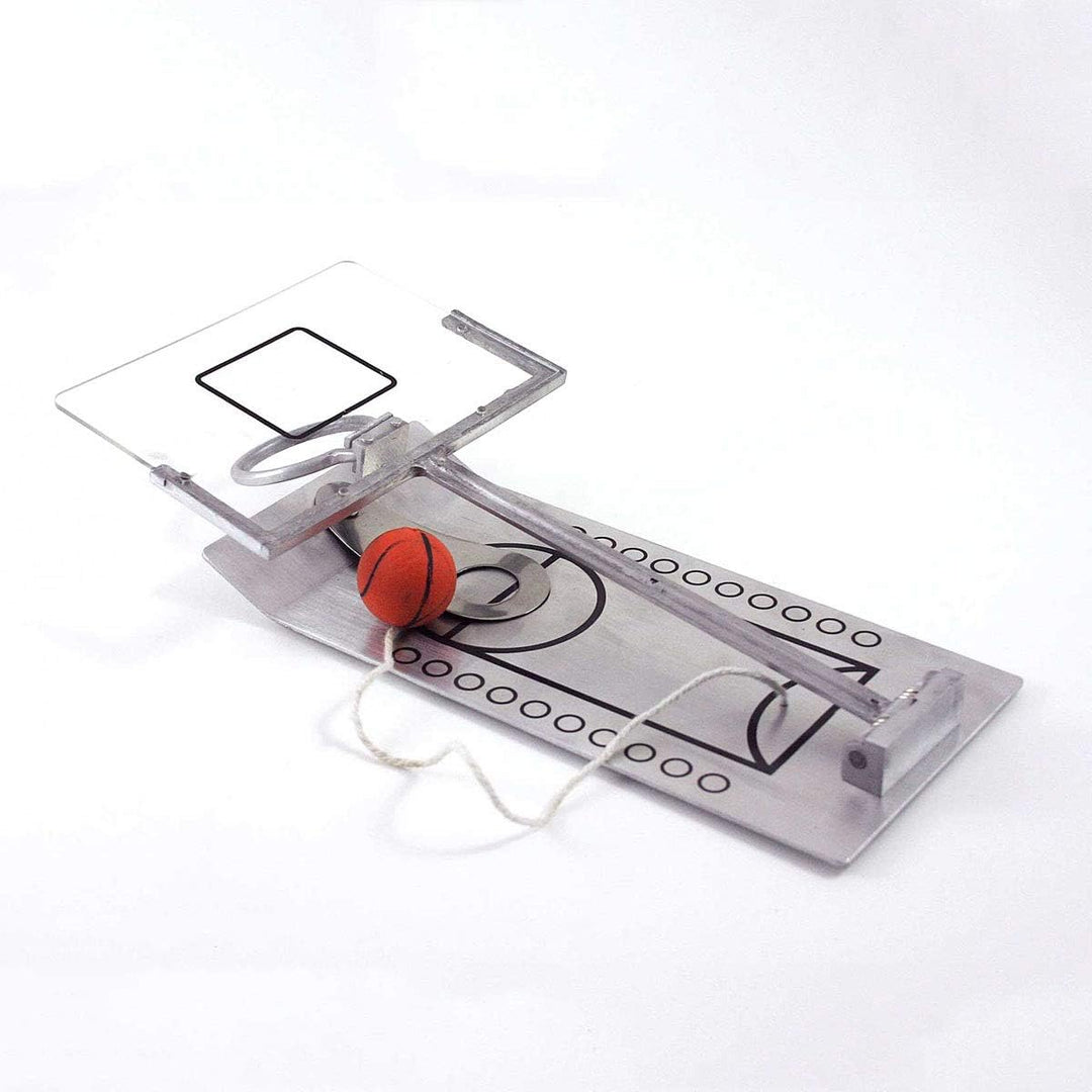 GOODS+GADGETS Mini Tisch Basketball aus Metall NBA Tischbasketball Fingerbasketball im Büro Basketba