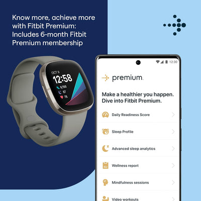 Fitbit Sense - fortschrittliche Gesundheits - Smartwatch mit Tools für Herzgesundheit, Stressmanagem