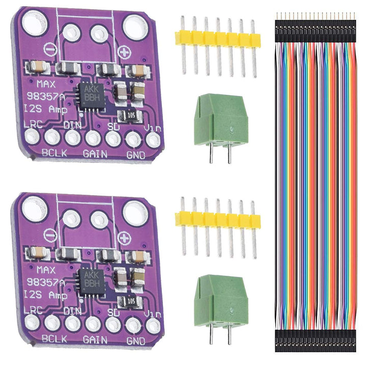 2 Stück MAX98357 Audio Leistungsverstärkermodul I2S Klasse D Filterlose Audioverstärkerplatine für R