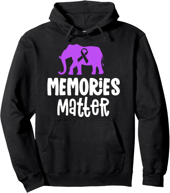 Memories Matter Alzheimer Shirt Purple Ribbon Awareness Pullover Hoodie