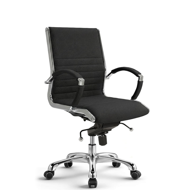 VERSEE Premium Stoff Bürostuhl Montreal in Schwarz - Ergonomischer Designstuhl für Büro und Home-Off