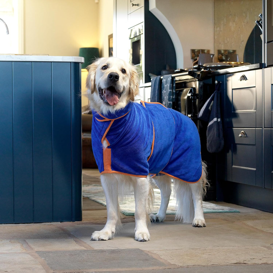 Lucky Paws® Hundebademantel – doppellagiger, Ultra-absorbierender &amp; luxuriös weicher Bademantel Hund
