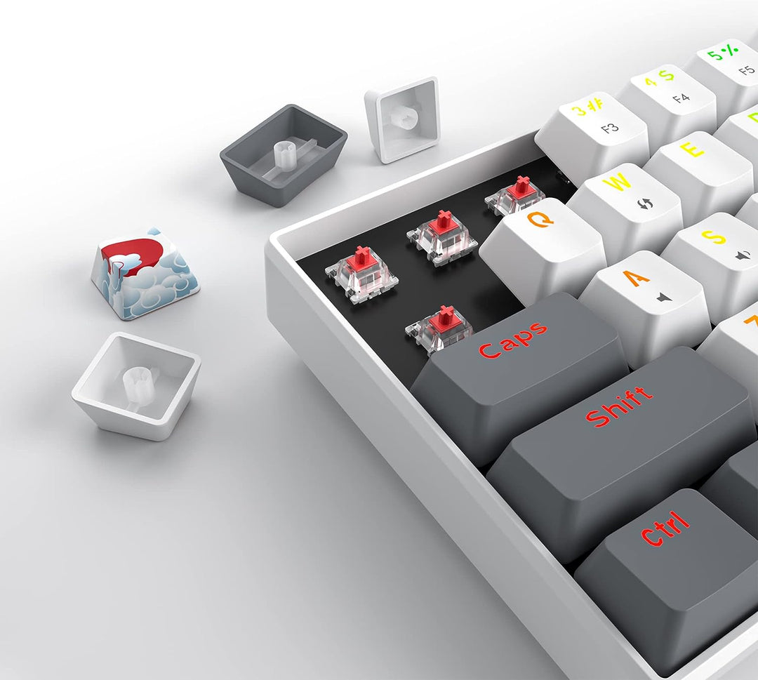 SOLIDEE Tragbare 60% mechanische Gaming-Tastatur,61 Tasten kompakte RGB LED-Hintergrundbeleuchtung,k