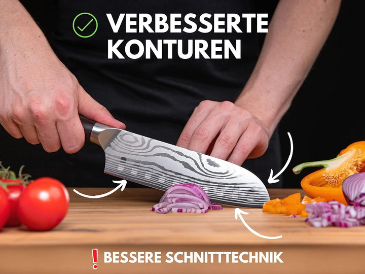 Hannah's Homebrand Santoku Messer & Sushi Messer - verblüffend scharfes Küchenmesser 18 cm Klinge -