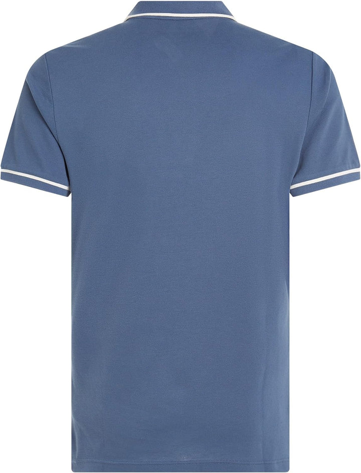 Calvin Klein Herren Golf Polo Shirt Leicht Atmungsaktiv Stretch Nachhaltig M Blue (Vintage Indigo),