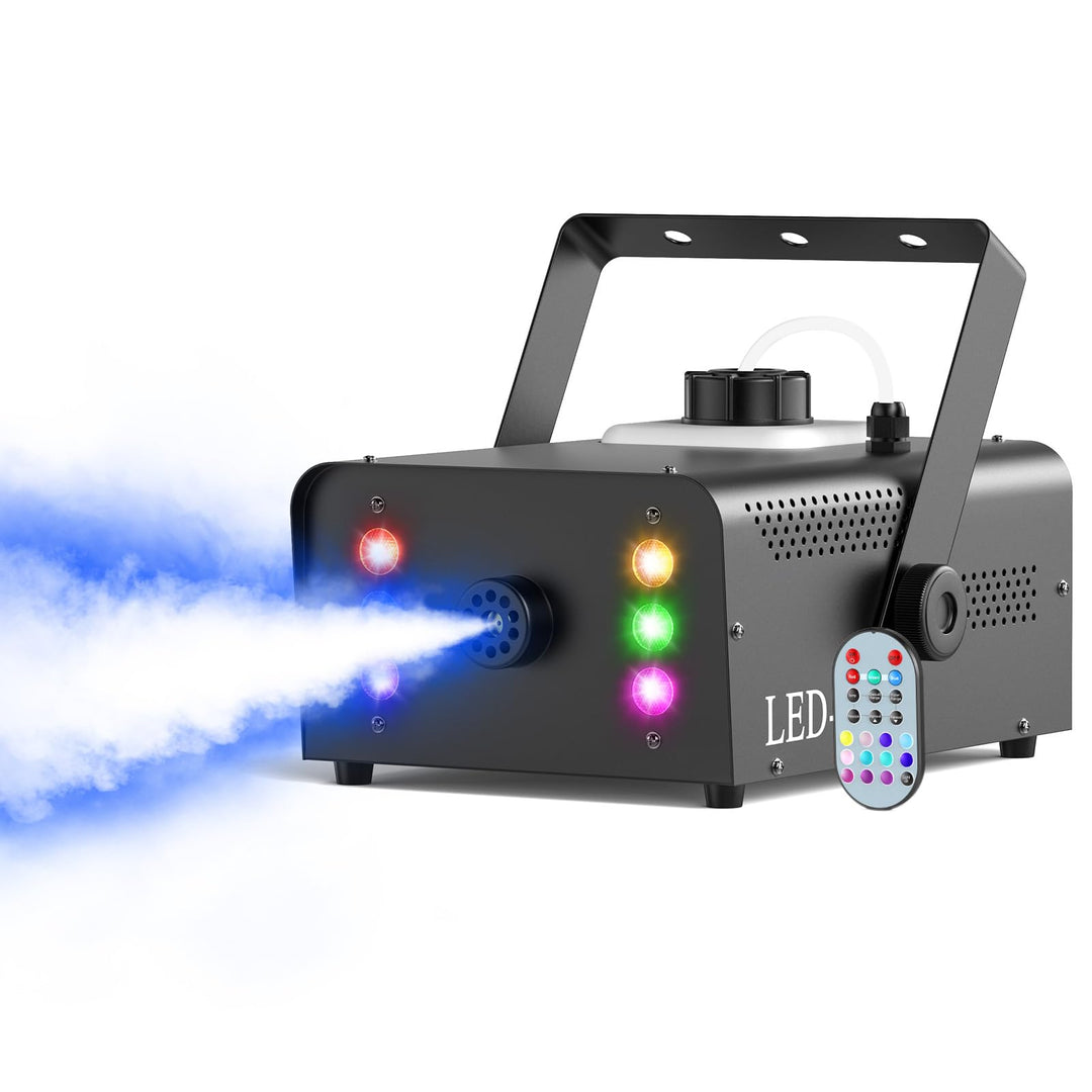 UKing 1500W Nebelmaschine 6 RGB LED,Partylicht Rauchmaschine mit Fernbedienung und 1L Tank,Hohes Neb