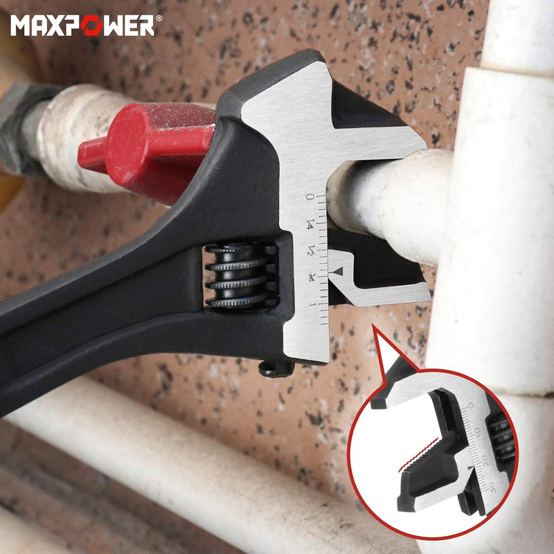 MAXPOWER verstellbarer Schraubenschlüssel 250mm Einmaulschlüssel 30mm breiter Backen verstellbarer S
