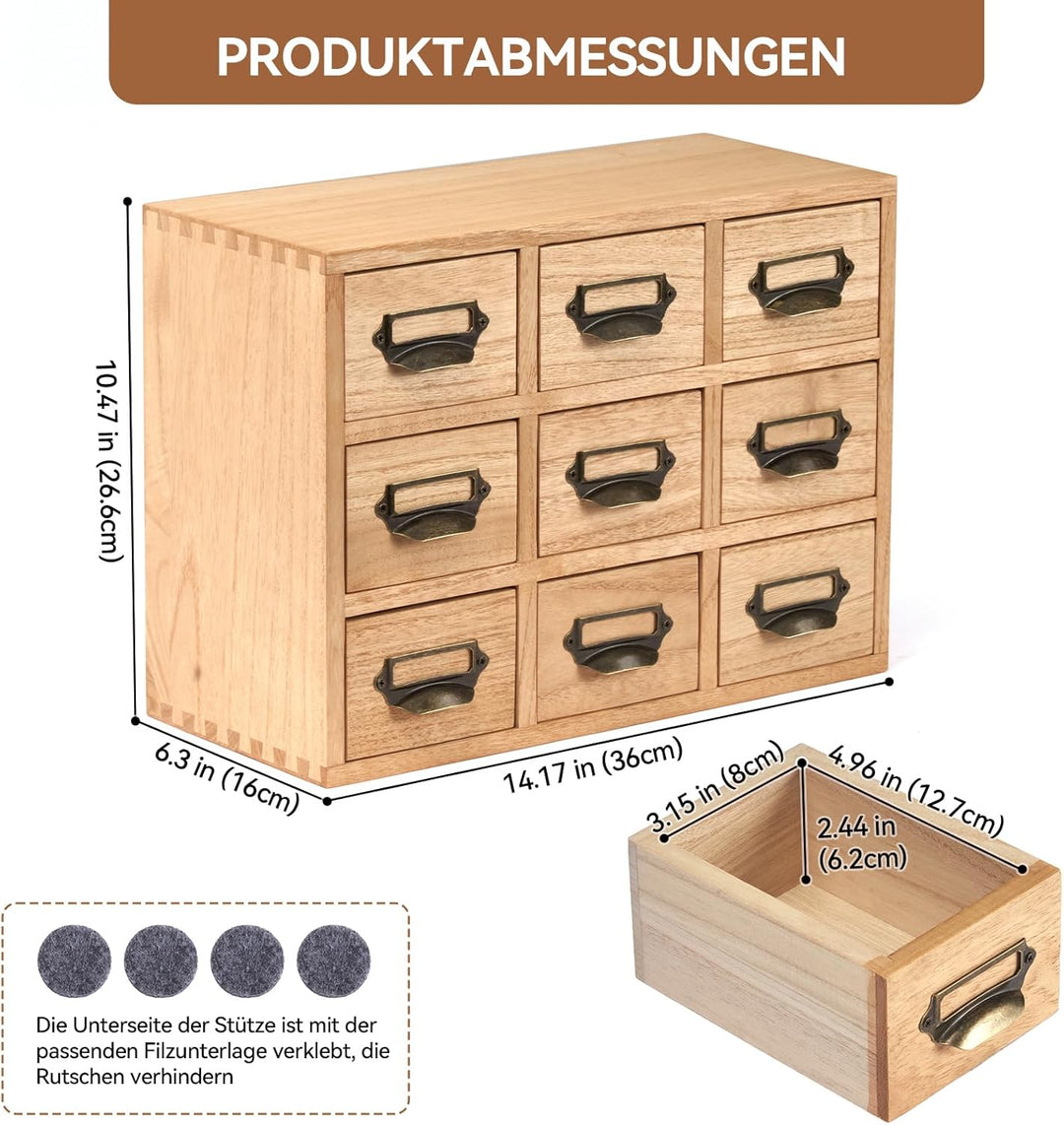 KIRIGEN Holz Schublade Organizer Desktop Storage Cabinet Box Schubladen für Home Office Desk Organis