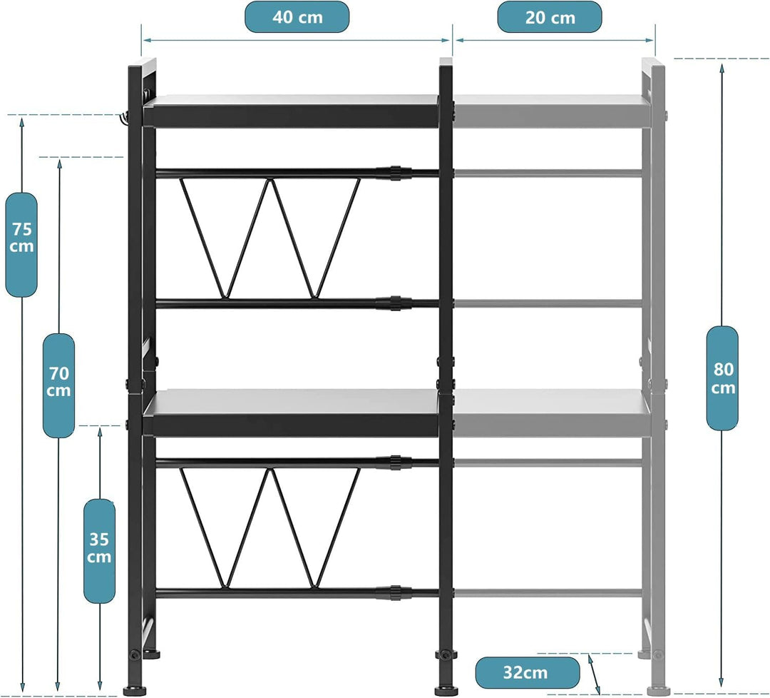 LUHWYJA Erweiterbar Mikrowellenofen Rack, Mikrowelle Regal Verstellbare Mikrowellenhalter Organizer