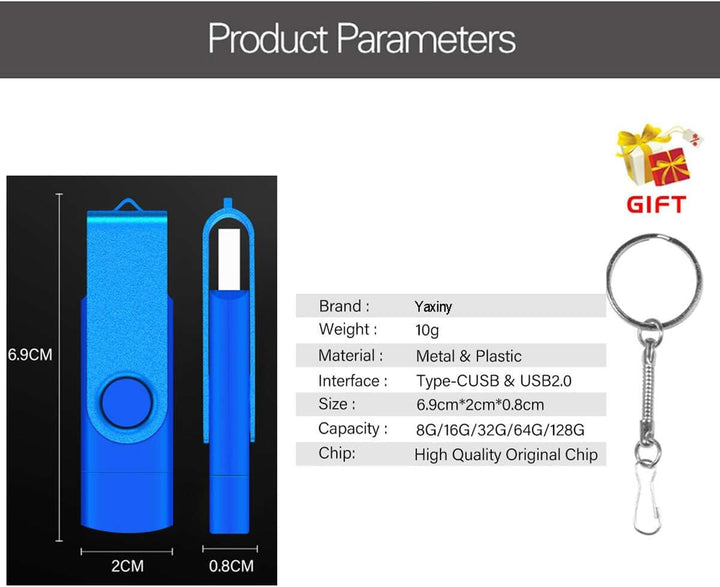 USB C Flash Drive 128GB 1 Stück, OTG USB C Pen Drive, USB 3.0 und USB C Flash Drive, Typ C Speichers