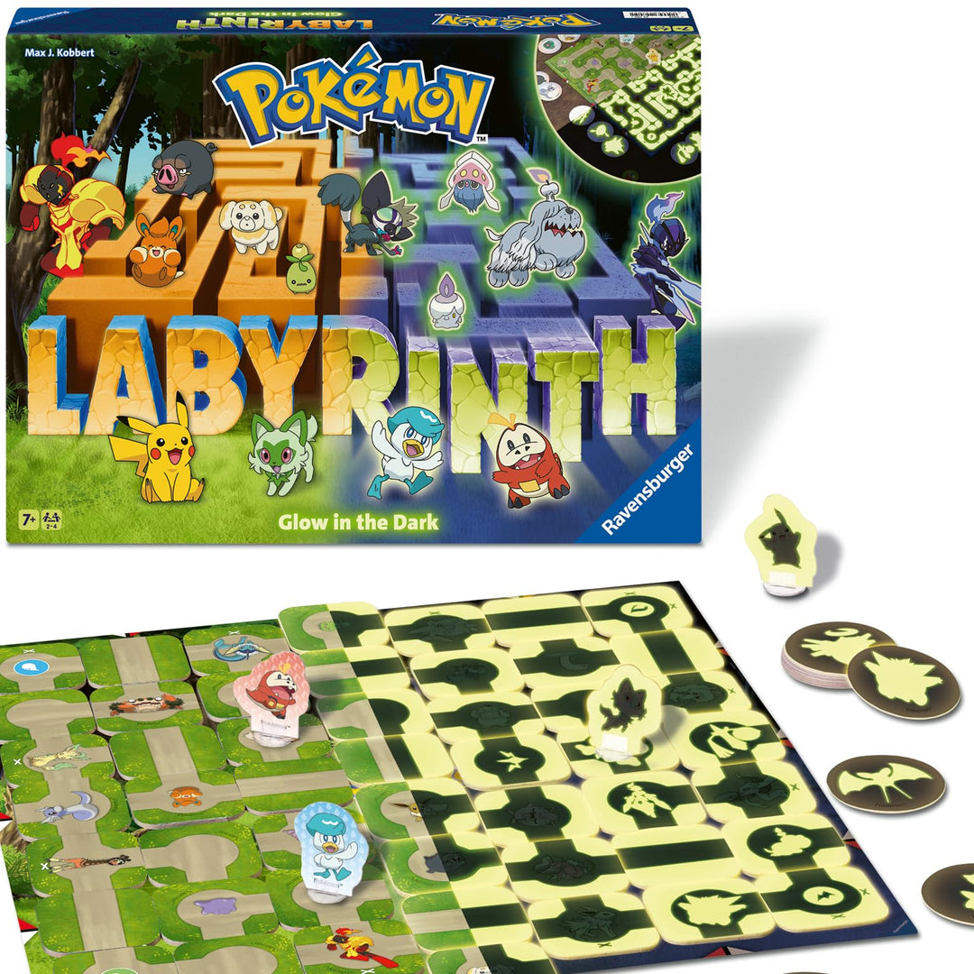 Ravensburger 22705 - Pokémon Labyrinth Glow in The Dark - Schiebespass mit den beliebtesten Pokémon