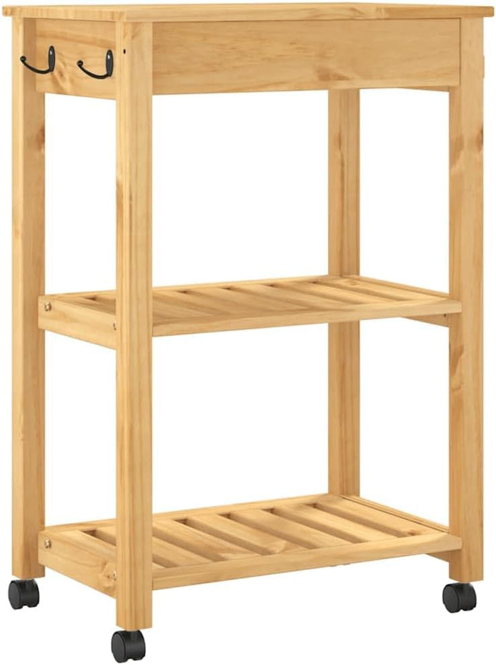 vidaXL Küchenwagen, Servierwagen mit viel Stauraum, Beistellwagen für Küche Wohnzimmer Badezimmer, T