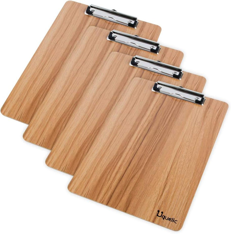 Uquelic Klemmbrett/Schreibbrett/Clipboard A4-4Pcs Klemmbretter A4 Eleganz Luxus Holzmaserung Abgerun