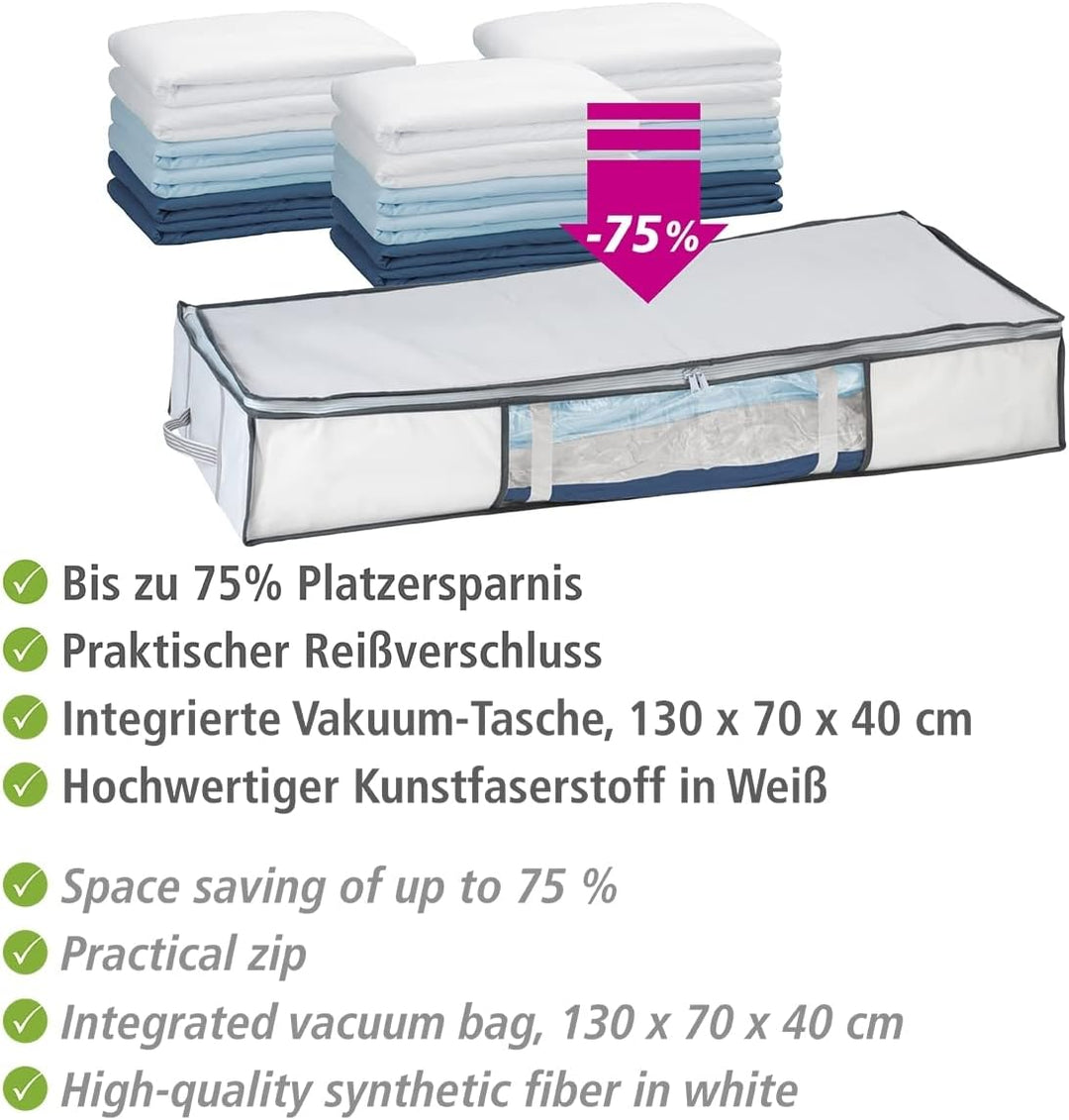 WENKO Vakuum Soft Unterbett-Box, Polypropylen, 105 x 15 x 45 cm, Weiss 15 x 45 x 105 cm Soft Unterbe