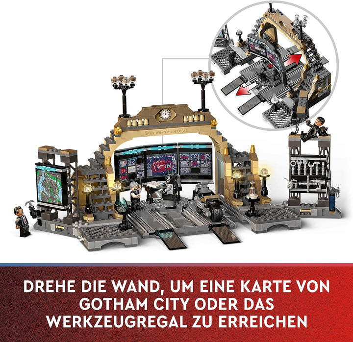 LEGO 76183 DC Batman Bathöhle: Duell mit Riddler, Superhelden-Set mit Spielzeug-Motorrad für Kinder