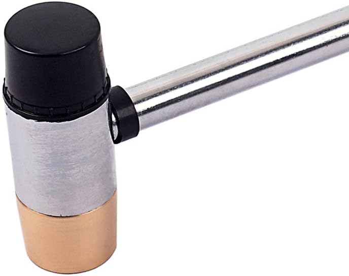 Alnicov Fret Hammer Gitarrenbauer Hammer 26mm Durchmesser Kopf Schwarz Kunststoff- und Messingkopf f