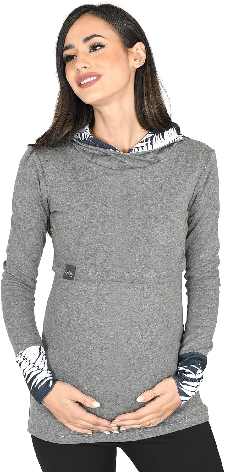 MijaCulture Umstandsmode 2in1 Stillpullover & Umstandspullover Stilltop Stillpulli Neli M007 S Dunke