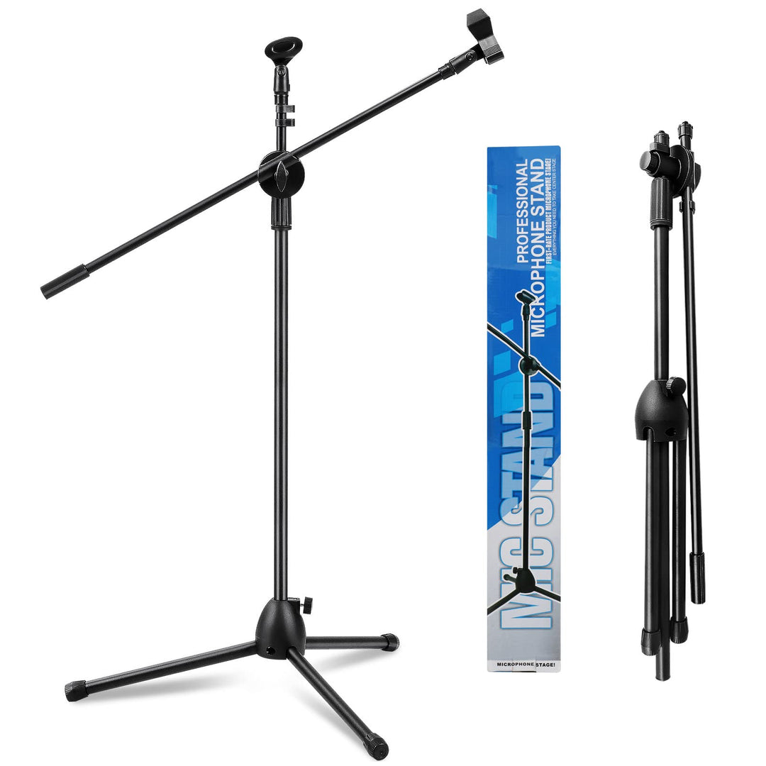 Mikrofonständer Einstellbare 73-175cm Mikrofonstativ Mikrofon Ständer mit 2 Mikrofonklemmen Einen St