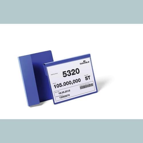 Durable Kennzeichnungstasche mit Falz, für Etiketten und Dokumente in A6 quer, Packung à 50 Stück, d