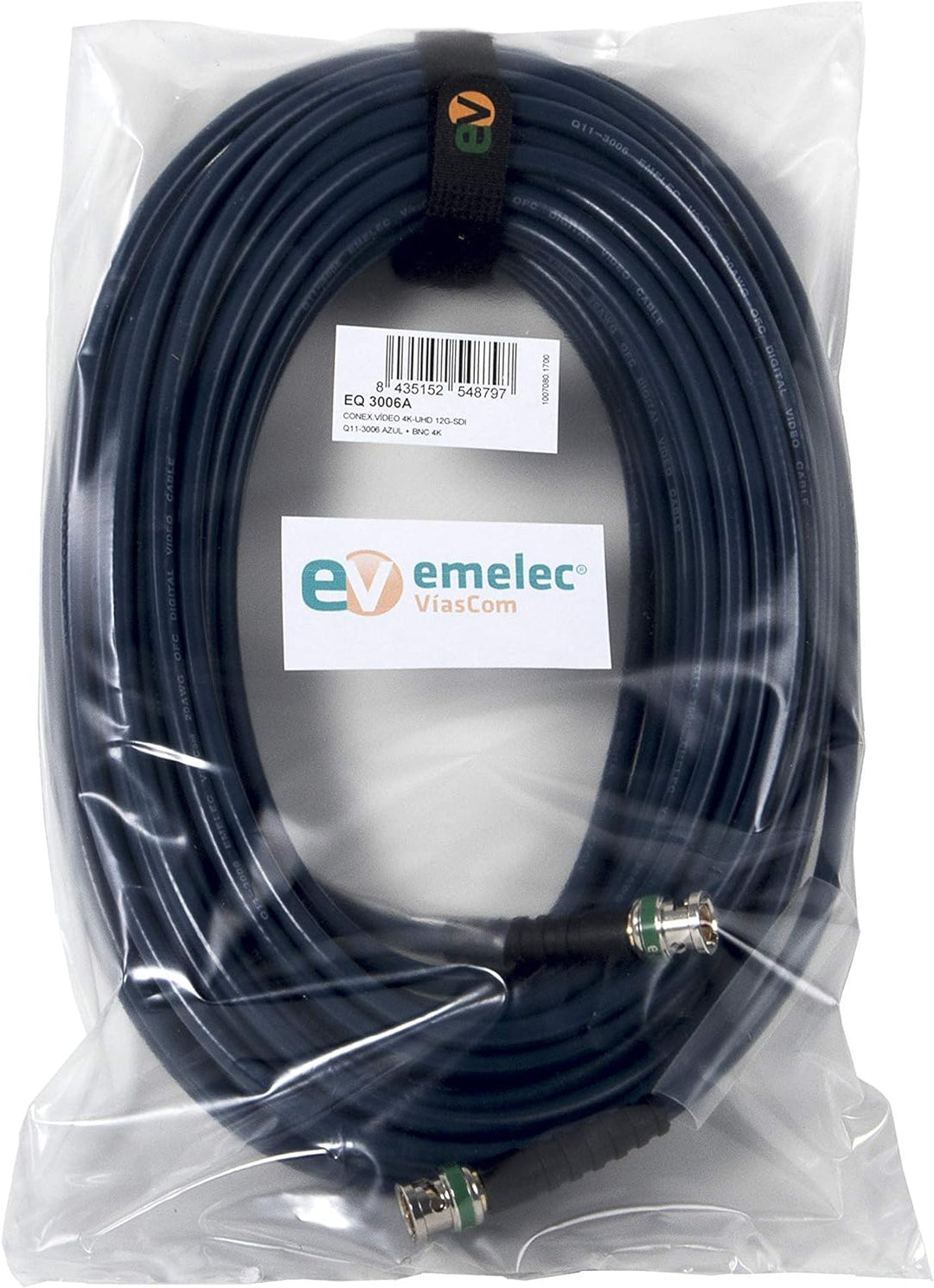 Emelec VíasCom EQ3006A/0200-20,0m Videoverbindung 4K-UHD 12G-SDI (0,80/3,75/6,00) mit BNC 4K-UHD - U