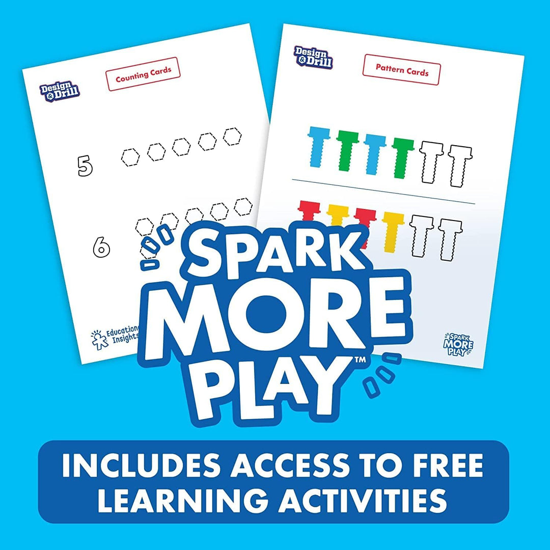 Learning Resources Design &amp; Drill Schrauberkumpel Kran, Spielzeug zum Auseinanderbauen, mit elektris